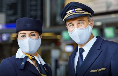 Lufthansa proíbe o uso de máscara de pano