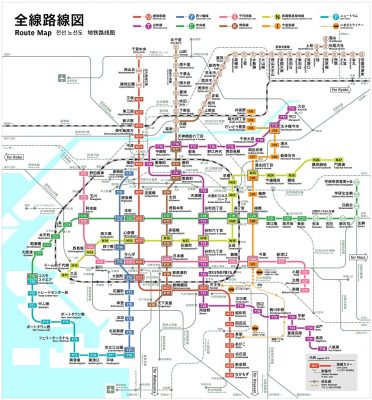 Mapa Metrô Osaka